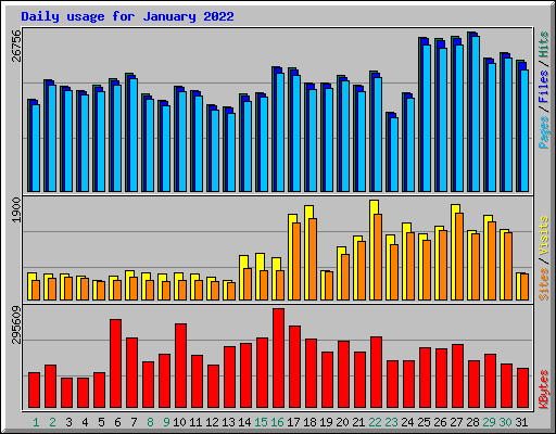 Daily usage for January 2022