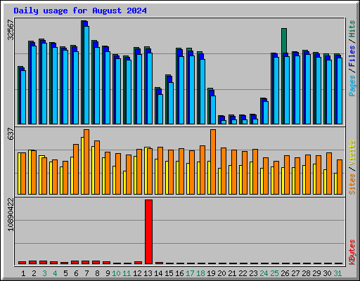 Daily usage for August 2024
