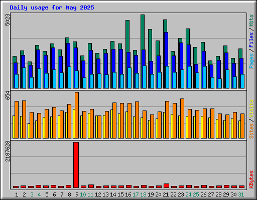 Daily usage for May 2025