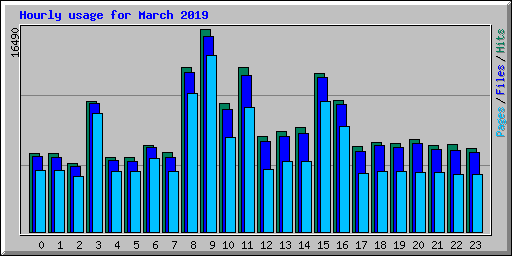 Hourly usage for March 2019