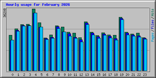 Hourly usage for February 2026